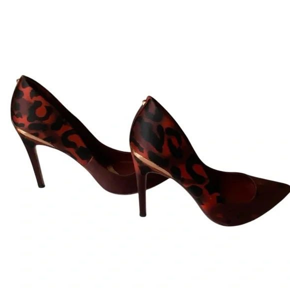 Ted Baker London Sz 36.5 Red Satin Iziie Stiletto 4” Heels Pump - Picture 6 of 10